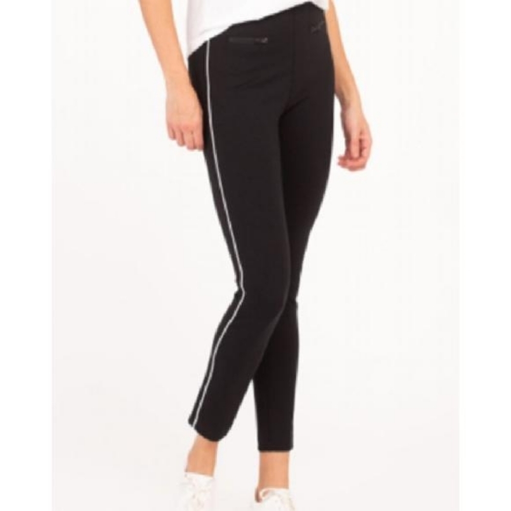 SPANX Perfect Pant Ankle Piped Skinny Pants Crop Black High Waist